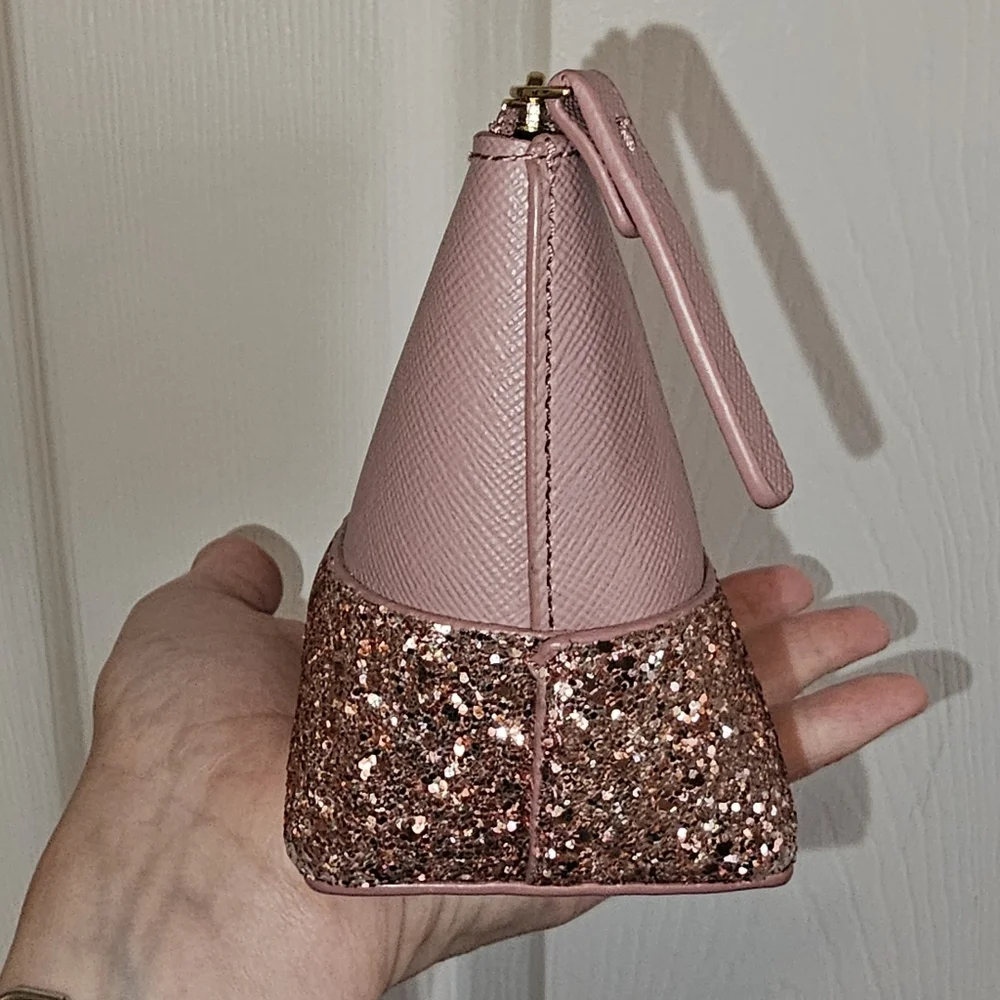 Kate Spade NWOT Pink Glitter Pouch